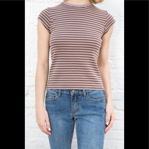 BRANDY MELVILLE brown striped Hallie top